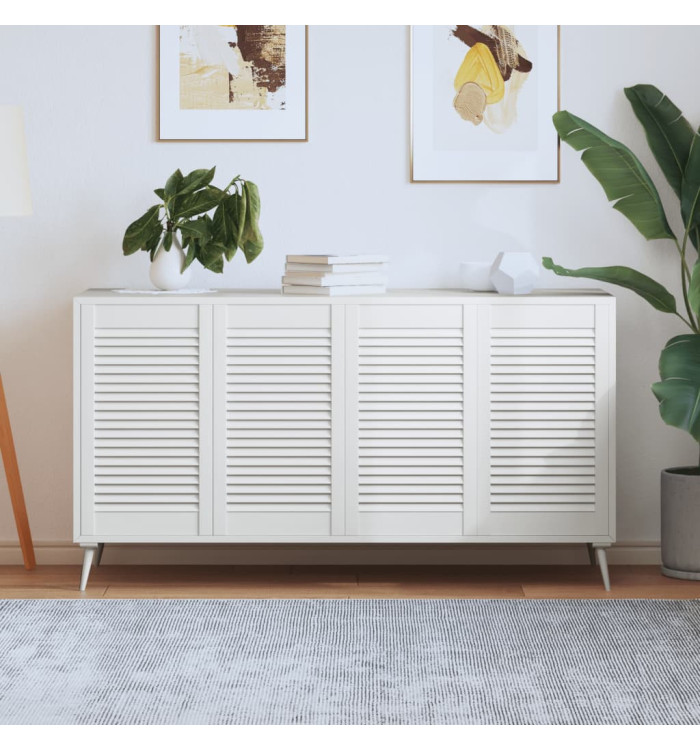 Portes d'armoire à persiennes 4 pcs blanc 69x39,4 cm pin massif | Mobilier & Déco