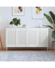 Portes d'armoire à persiennes 4 pcs blanc 69x39,4 cm pin massif | Mobilier & Déco