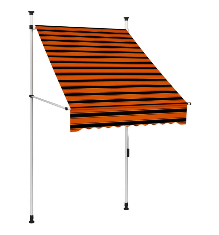 Auvent manuel rétractable 100 cm Orange et marron | Mobilier & Déco