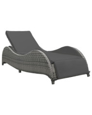 Chaise longue avec coussin Résine tressée Anthracite | Mobilier & Déco
