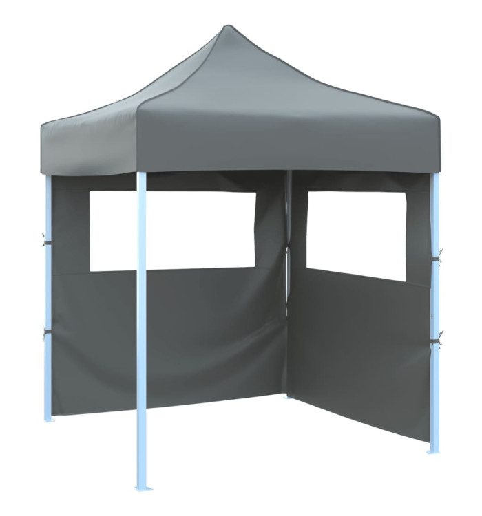 Tente de réception pliable avec 2 parois 2x2 m Acier Anthracite | Mobilier & Déco