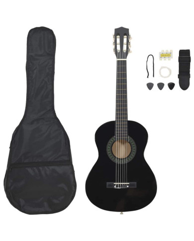 Jeu de guitare classique pour débutants 8 pcs Noir 1/2 34" | Mobilier & Déco