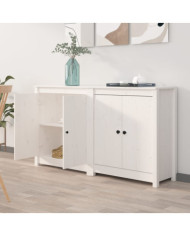 Buffets 2 pcs blanc 70x35x80 cm bois massif de pin | Mobilier & Déco