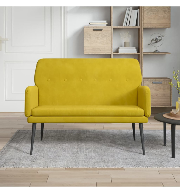 Banc Jaune 108x79x79 cm Velours | Mobilier & Déco