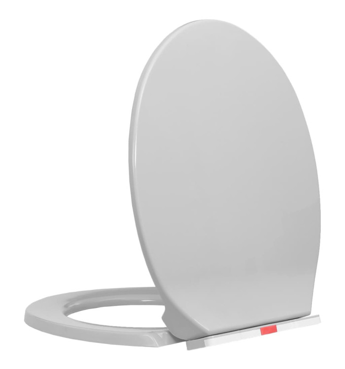 Siège de toilette à fermeture en douceur Gris clair Ovale | Mobilier & Déco