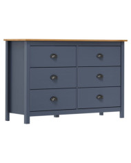 Buffet Hill Gris 125x40x80 cm Bois de pin solide | Mobilier & Déco