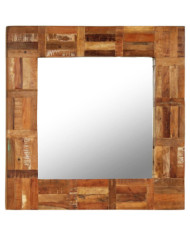 Miroir mural Bois de récupération massif 60 x 60 cm | Mobilier & Déco