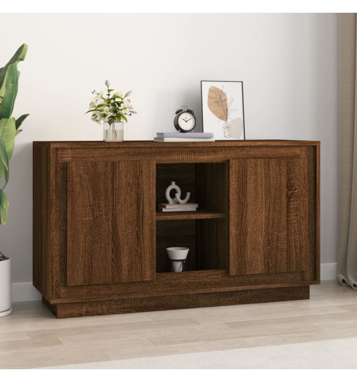 Buffet chêne marron 102x35x60 cm bois d'ingénierie | Mobilier & Déco