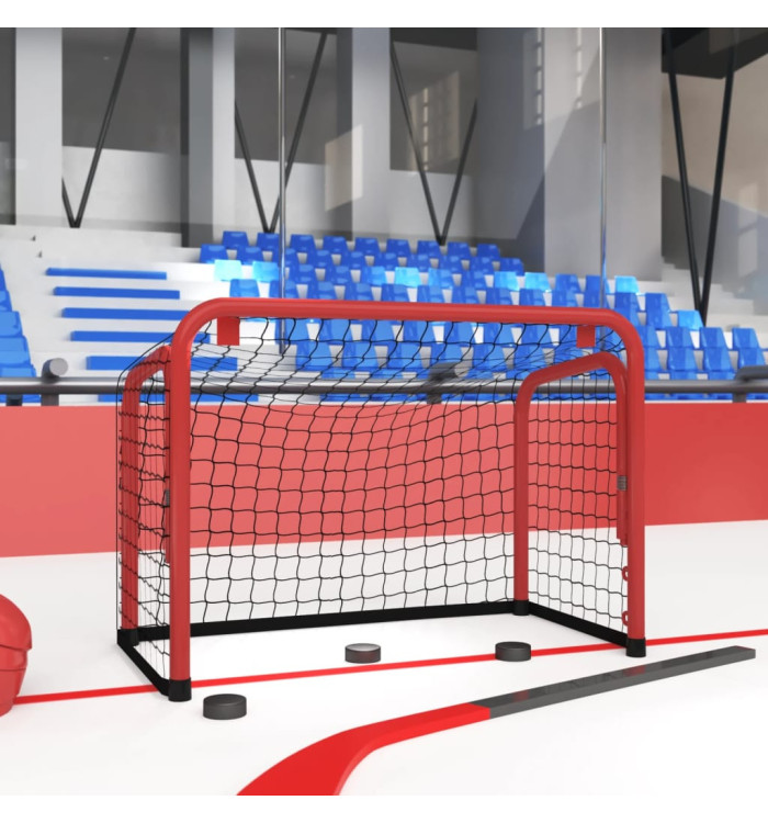 But de hockey avec filet rouge et noir 68x32x47 cm | Mobilier & Déco