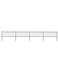 Clôture de jardin avec dessus en cerceau Acier 6,8 x 0,8 m Noir | Mobilier & Déco