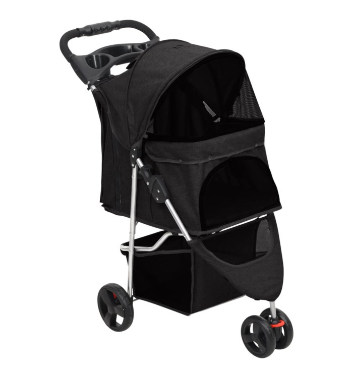 Poussette pour chien pliante Noir 80x46x98 cm Tissu Oxford | Mobilier & Déco