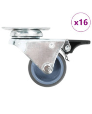 16 pcs Roulettes pivotantes doubles 50 mm | Mobilier & Déco