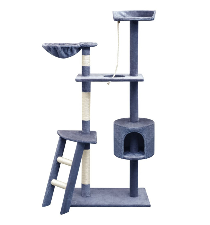 Arbre à chat avec griffoirs en sisal 150 cm Bleu foncé | Mobilier & Déco