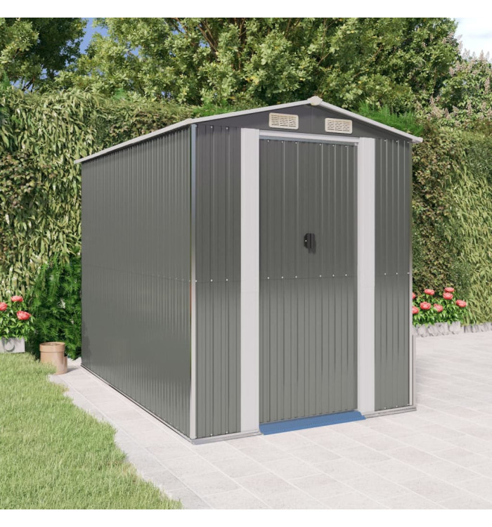 Abri de jardin Gris clair 192x274x223 cm Acier galvanisé | Mobilier & Déco