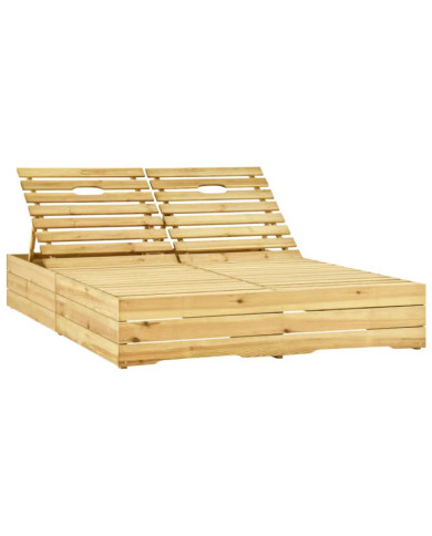 Chaise longue double Bois de pin imprégné de vert | Mobilier & Déco