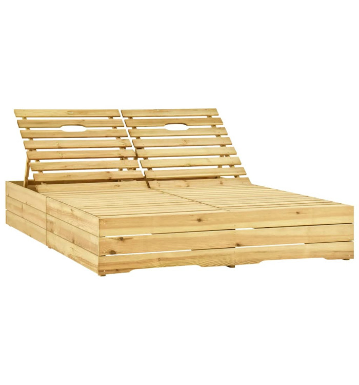 Chaise longue double Bois de pin imprégné de vert | Mobilier & Déco