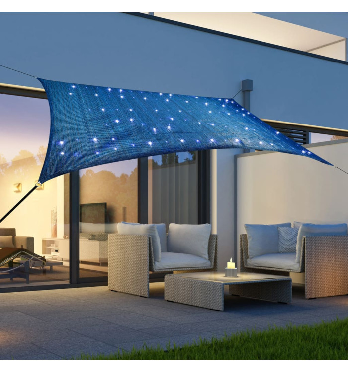 HI Toile d'ombrage avec 100 lumière LED Bleu 2x3 m | Mobilier & Déco