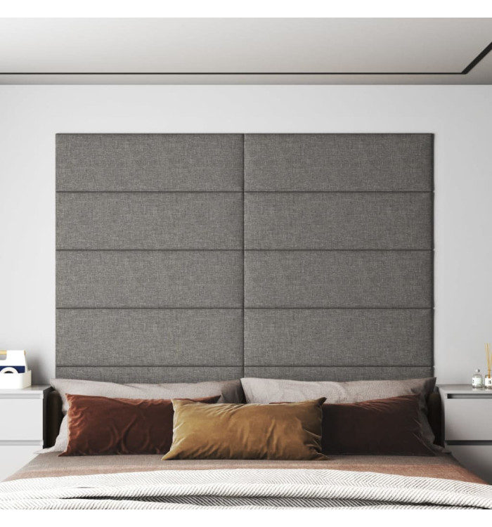 Panneaux muraux 12 pcs Gris clair 90x30 cm Tissu 3,24 m² | Mobilier & Déco