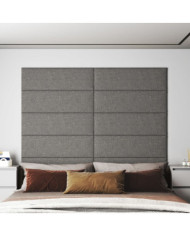 Panneaux muraux 12 pcs Gris clair 90x30 cm Tissu 3,24 m² | Mobilier & Déco