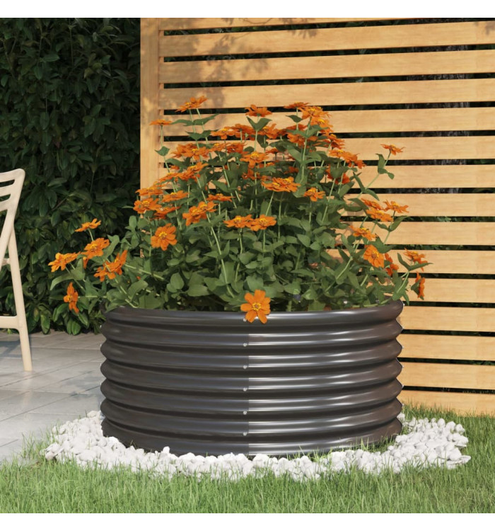 Jardinière Acier enduit de poudre 80x80x36 cm Anthracite | Mobilier & Déco