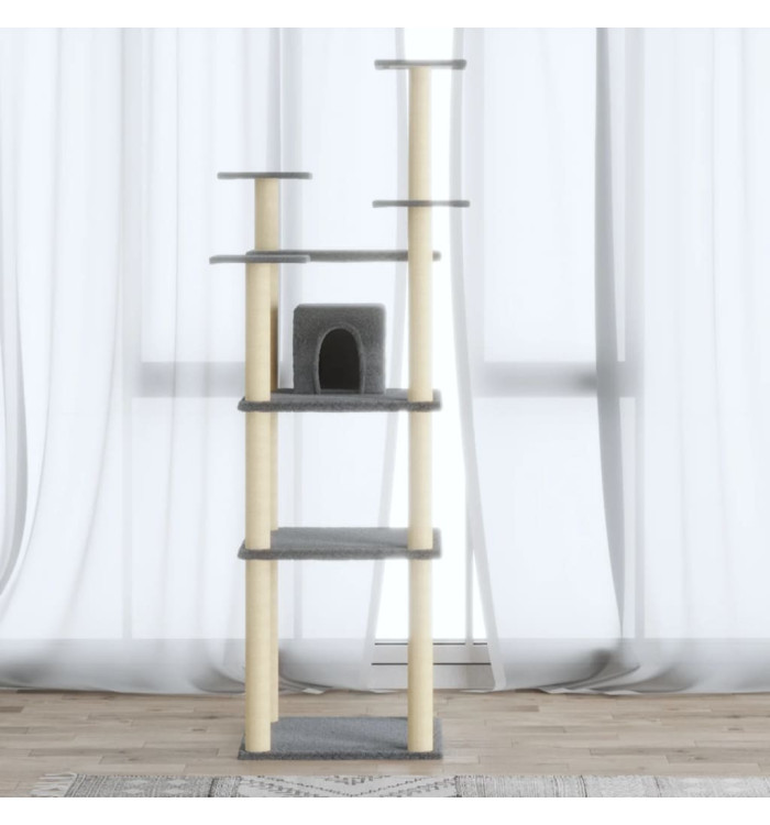Arbre à chat avec griffoirs en sisal Gris clair 171 cm | Mobilier & Déco