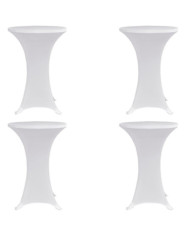 Housses élastiques de table Ø 60 cm Blanc 4 pcs | Mobilier & Déco