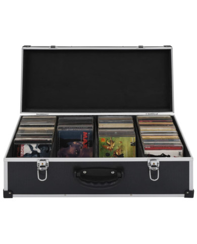 Étui de CD pour 80 CD Aluminium ABS Noir | Mobilier & Déco
