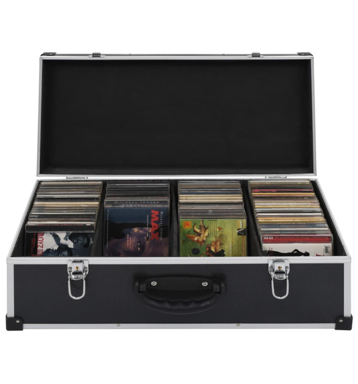 Étui de CD pour 80 CD Aluminium ABS Noir | Mobilier & Déco