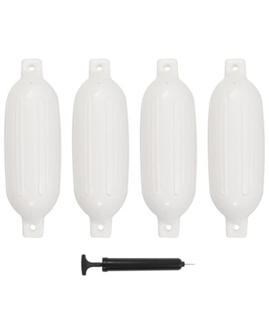 Pare-choc de bateau 4 pcs blanc 58,5x16,5 cm PVC | Mobilier & Déco