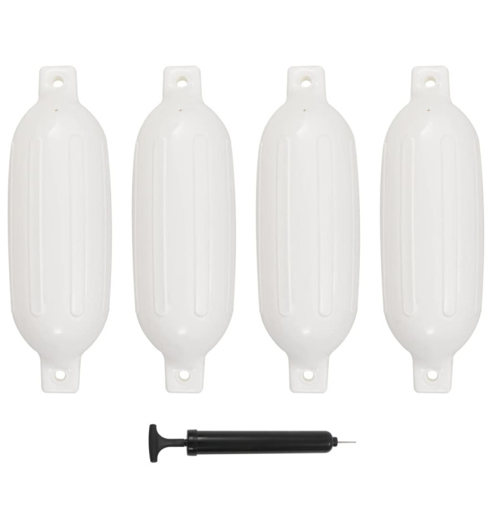 Pare-choc de bateau 4 pcs blanc 58,5x16,5 cm PVC | Mobilier & Déco