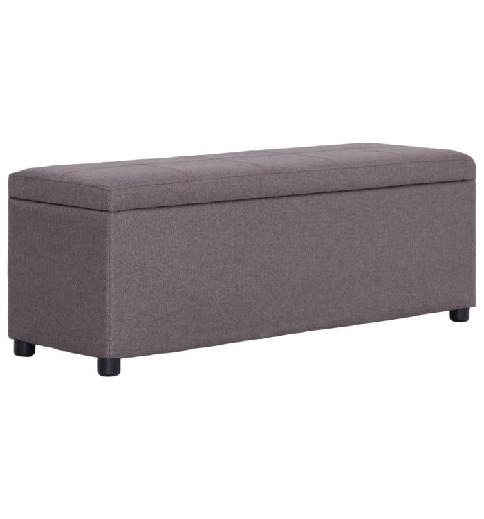 Banc avec compartiment de rangement 116 cm Taupe Polyester | Mobilier & Déco