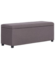 Banc avec compartiment de rangement 116 cm Taupe Polyester | Mobilier & Déco