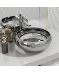 Lavabo 40 x 15 cm Céramique Argenté | Mobilier & Déco