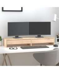 Support pour moniteur 100x27x15 cm Bois de pin solide | Mobilier & Déco