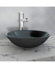 Lavabo Verre trempé 42 cm Noir | Mobilier & Déco