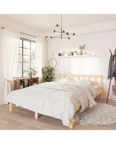 Cadre de lit sans matelas bois massif 140x200 cm | Mobilier & Déco