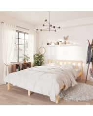 Cadre de lit sans matelas bois massif 140x200 cm | Mobilier & Déco