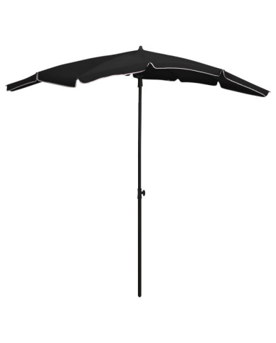 Parasol de jardin avec mât 200x130 cm noir | Mobilier & Déco