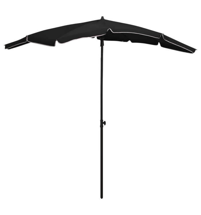 Parasol de jardin avec mât 200x130 cm noir | Mobilier & Déco