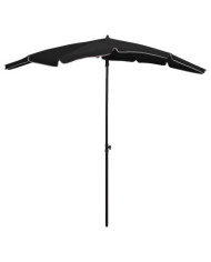 Parasol de jardin avec mât 200x130 cm noir | Mobilier & Déco