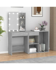 Coiffeuse à LED avec armoire Sonoma gris Bois d'ingénierie | Mobilier & Déco