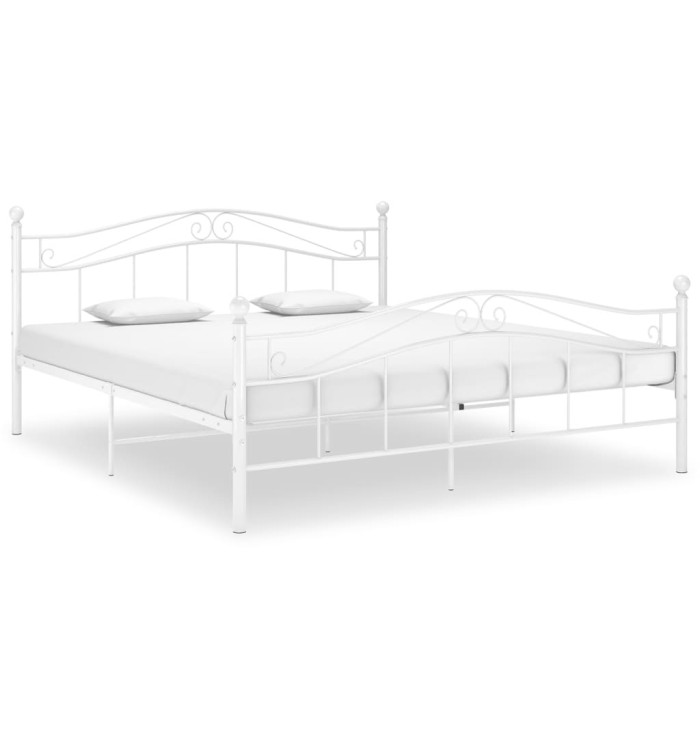 Cadre de lit Blanc Métal 180x200 cm | Mobilier & Déco