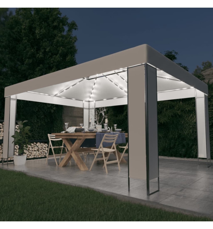 Tonnelle avec guirlande lumineuse à LED 3x4 m Blanc | Mobilier & Déco