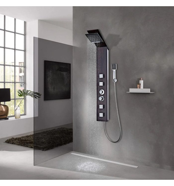 Système de panneau de douche Verre Marron | Mobilier & Déco