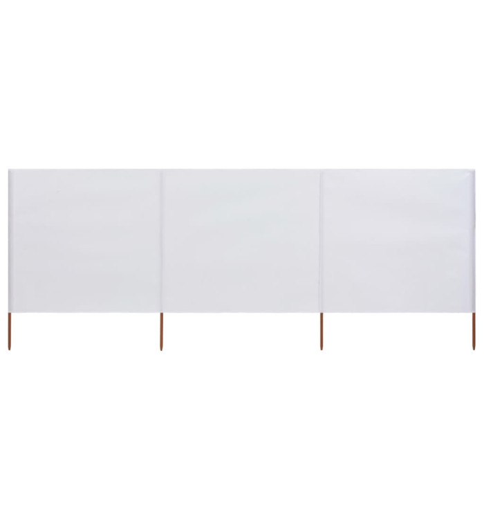 Paravent 3 panneaux Tissu 400 x 80 cm Blanc sable | Mobilier & Déco