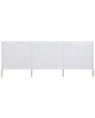 Paravent 3 panneaux Tissu 400 x 80 cm Blanc sable | Mobilier & Déco