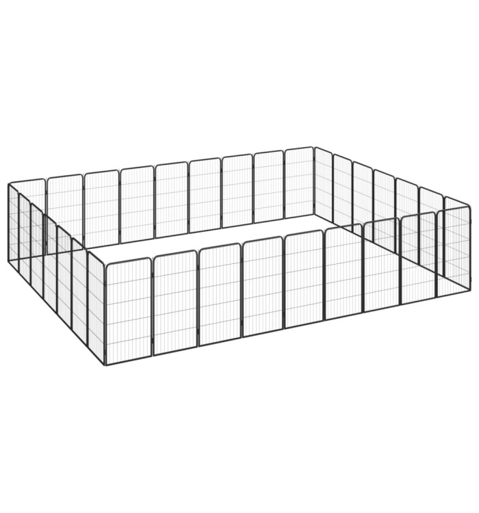 Parc pour chien 32panneaux Noir 50x100cm Acier enduit de poudre | Mobilier & Déco