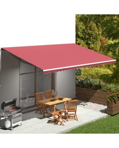 Tissu de remplacement pour auvent Bordeaux rouge 6x3 m | Mobilier & Déco