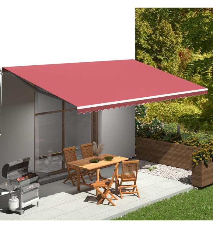 Tissu de remplacement pour auvent Bordeaux rouge 6x3 m | Mobilier & Déco