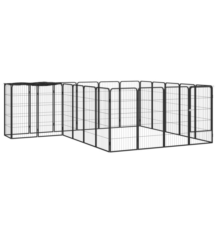 Parc pour chien 22panneaux Noir 50x100cm Acier enduit de poudre | Mobilier & Déco